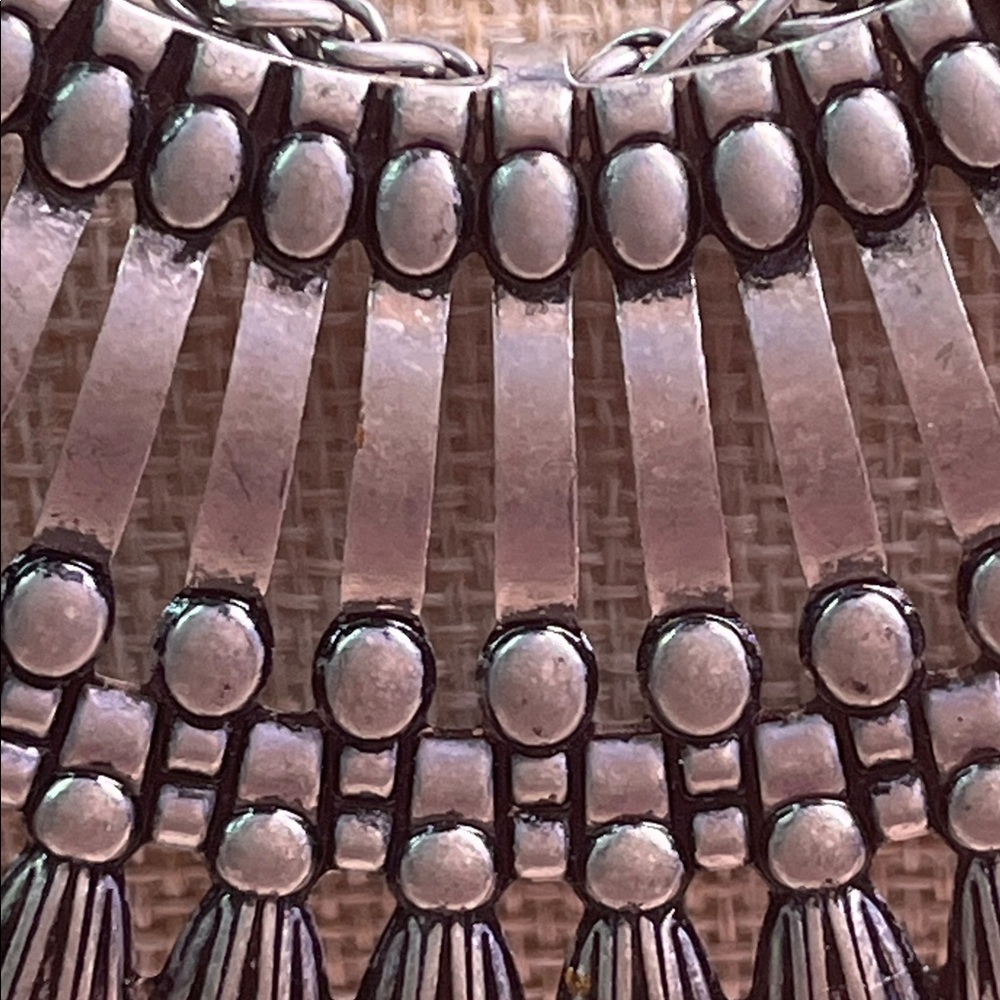 Boho Silver Toned Statement Necklace - image 6